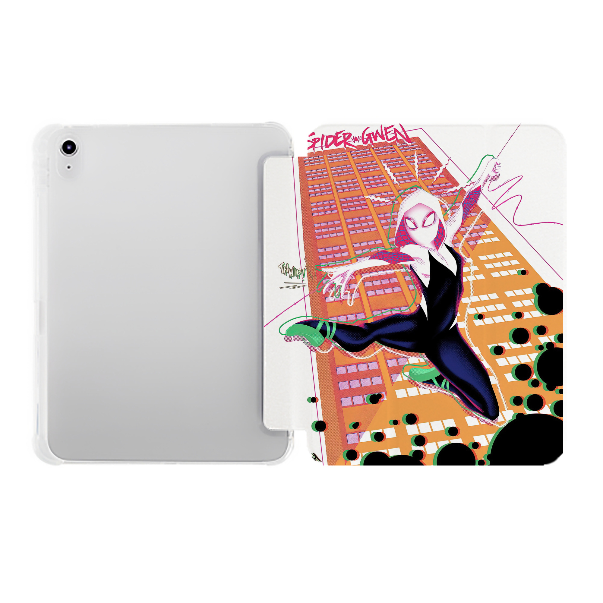 （画像用） Spider Man スパイダーマン IPad ケース ペン収納付き 三つ折りスタンド PUレザー×シリコン 対応機種9.5/10.5/10.9インチ